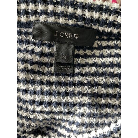 J. Crew Navy White Striped Short Sleeve Sweater Medium - Picture 2 of 8
